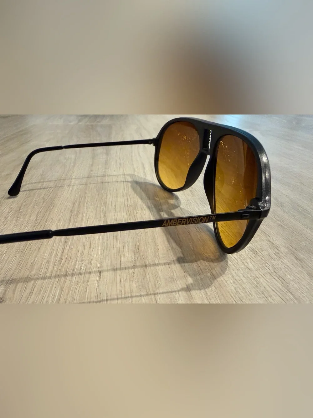 Vintage AmberVision Sunglasses 80s Aviators
